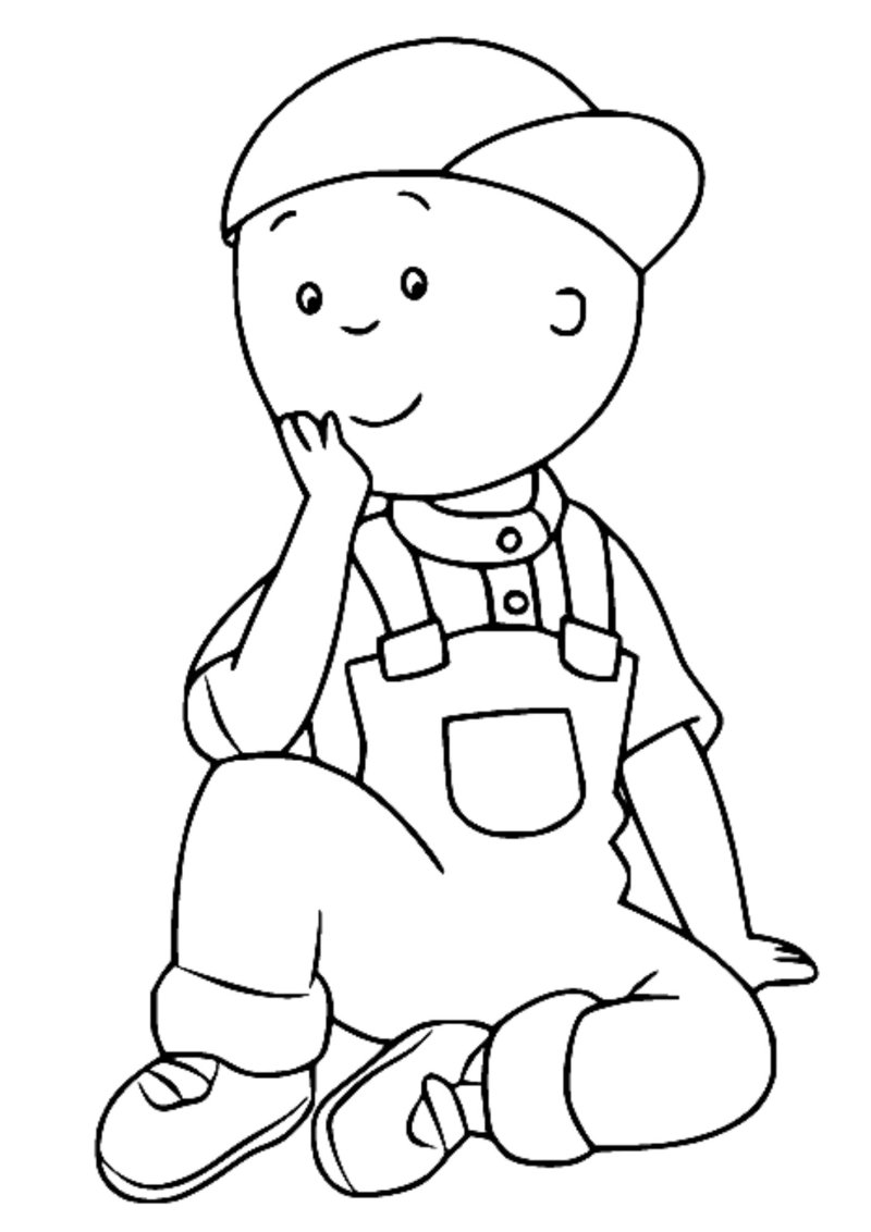 Coloriage Caillou assis