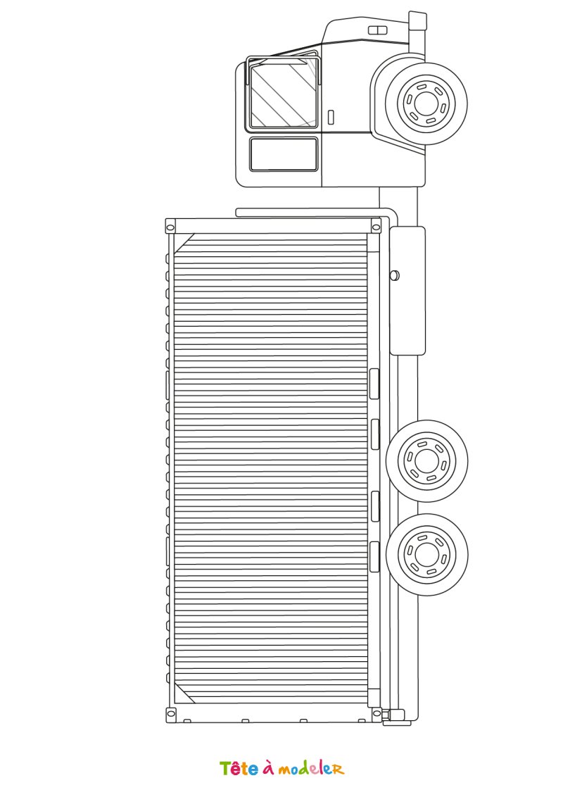 Coloriage camion #03