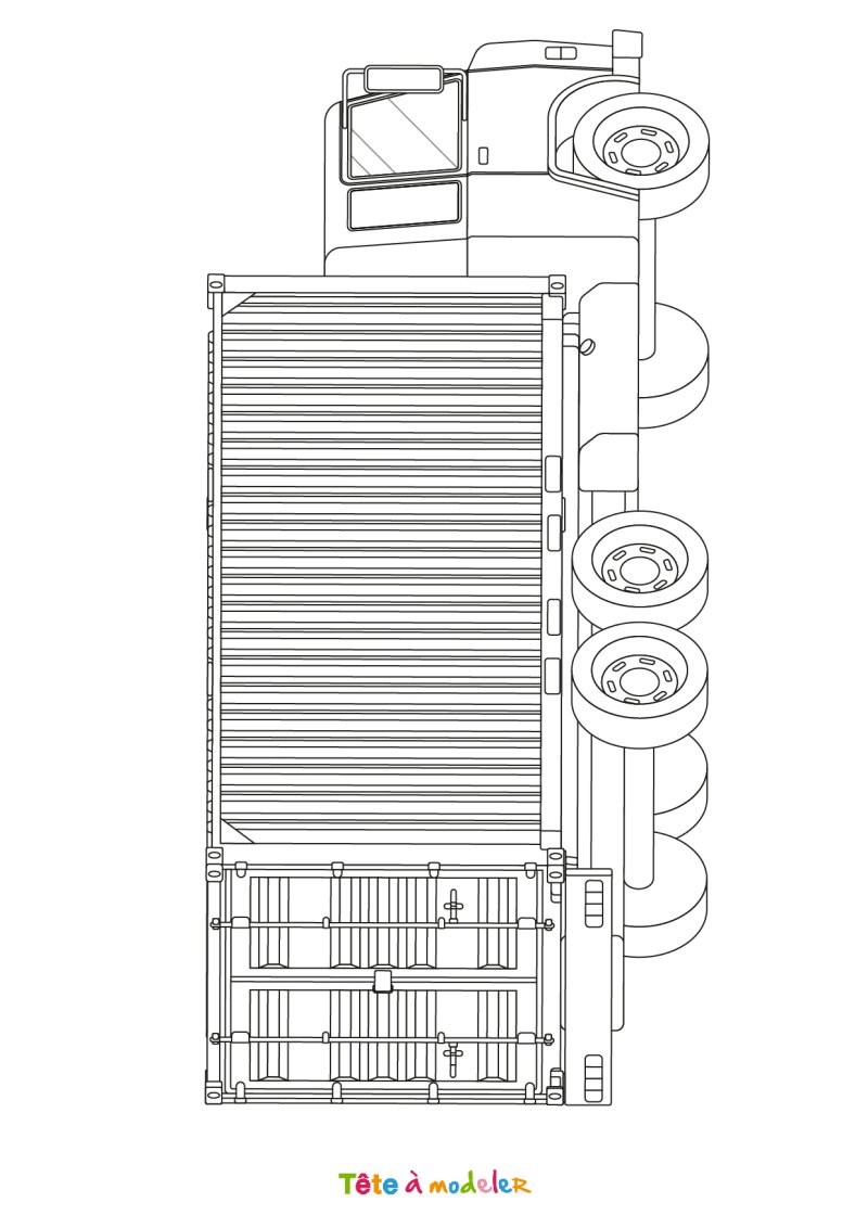 Coloriage camion #04