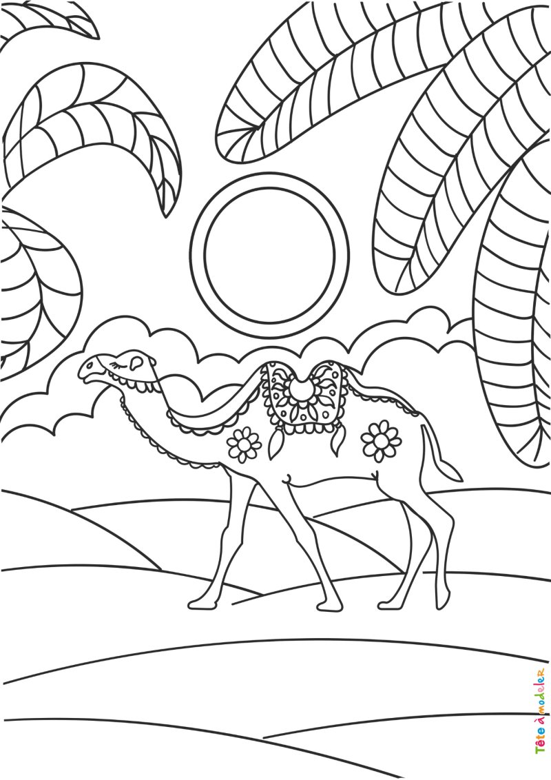 Coloriage chameau #03