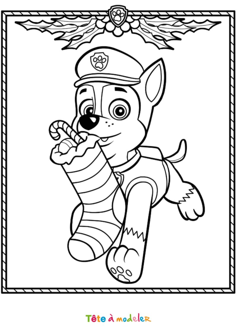 Coloriage Chase à Noël
