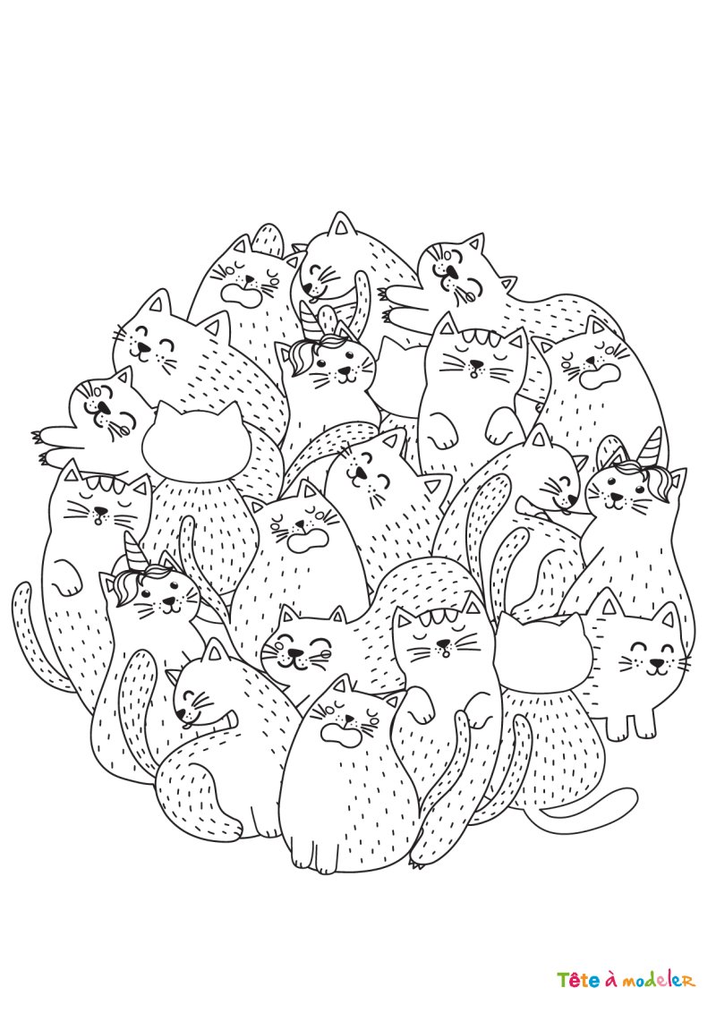 Coloriage chat #06