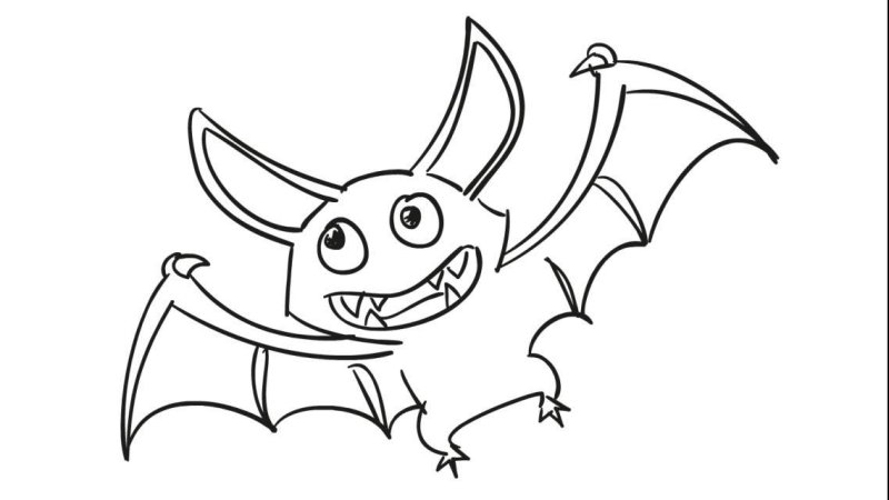 Coloriage chauve-souris marrante