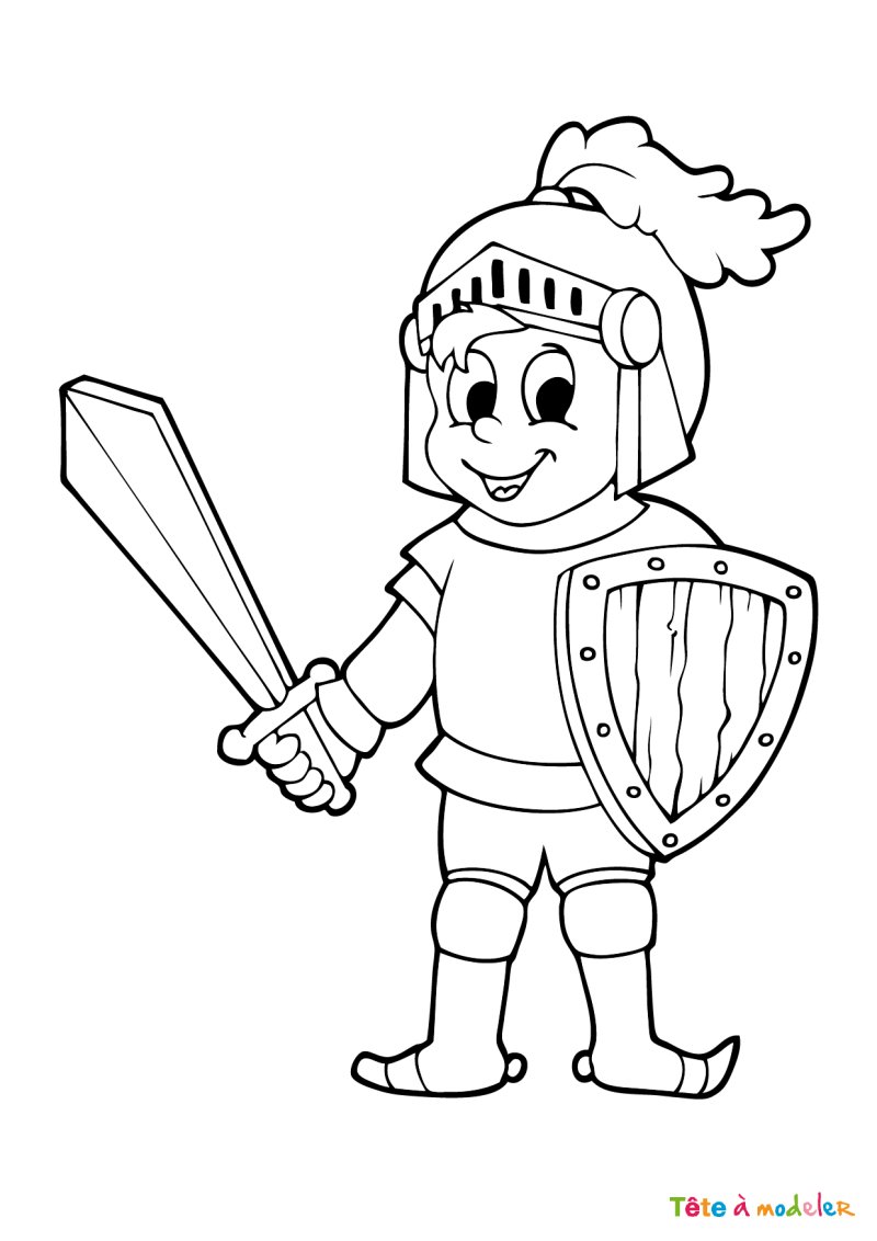 Coloriage chevalier #11