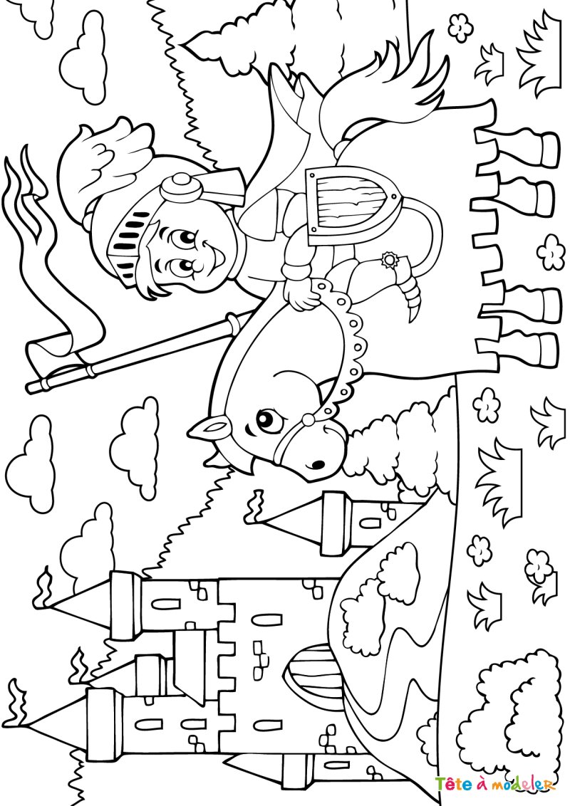 Coloriage chevalier #12