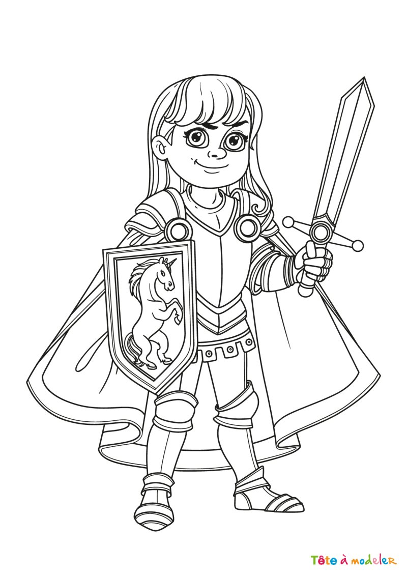 Coloriage chevalier #13