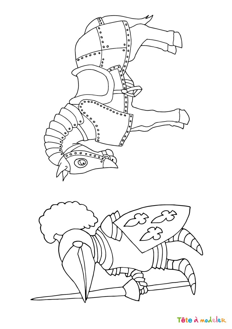 Coloriage chevalier #15