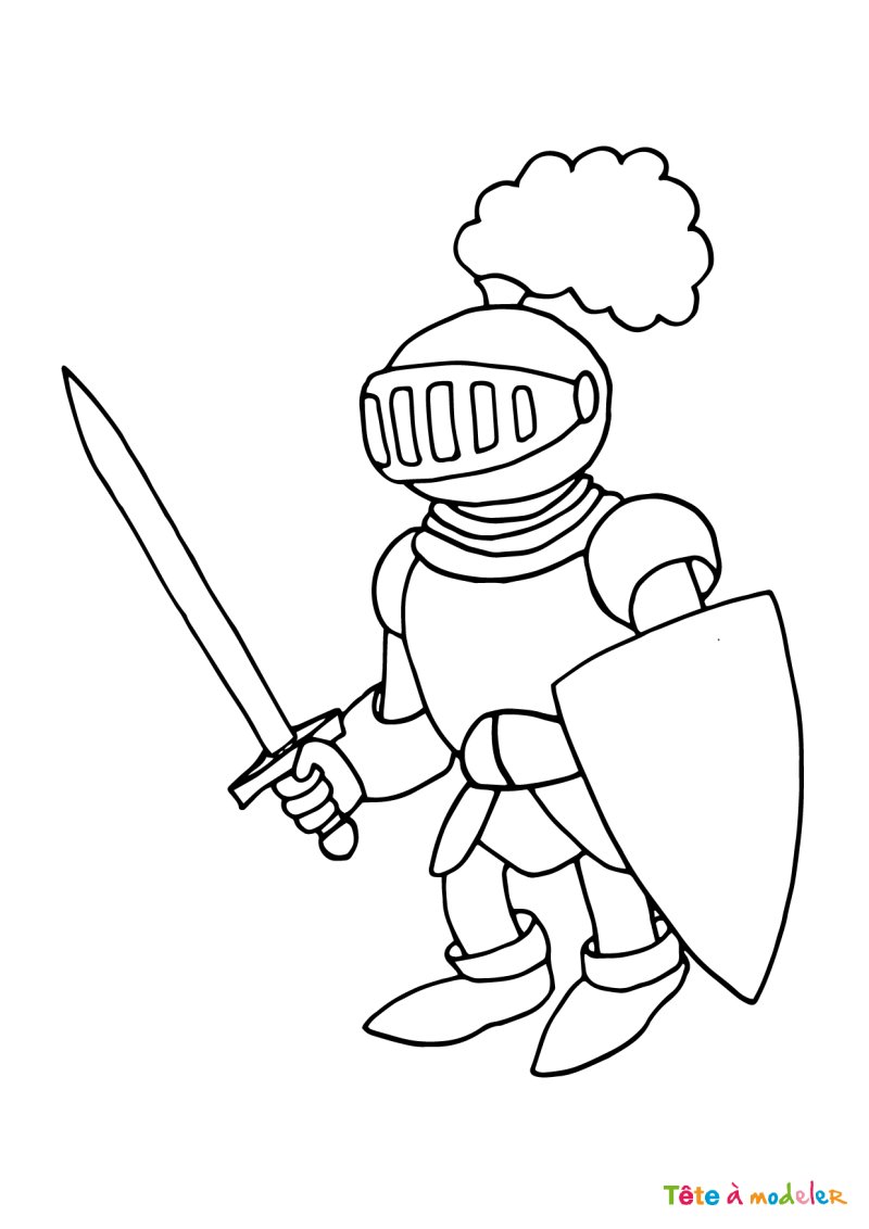 Coloriage chevalier #16