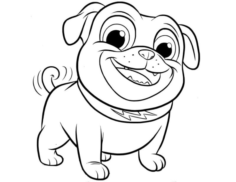 Coloriage chiot bulldog