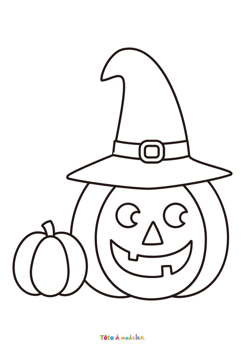 Coloriage citrouille facile