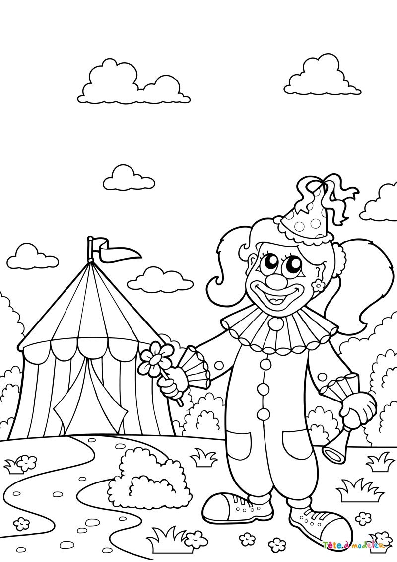 Coloriage Clown #06