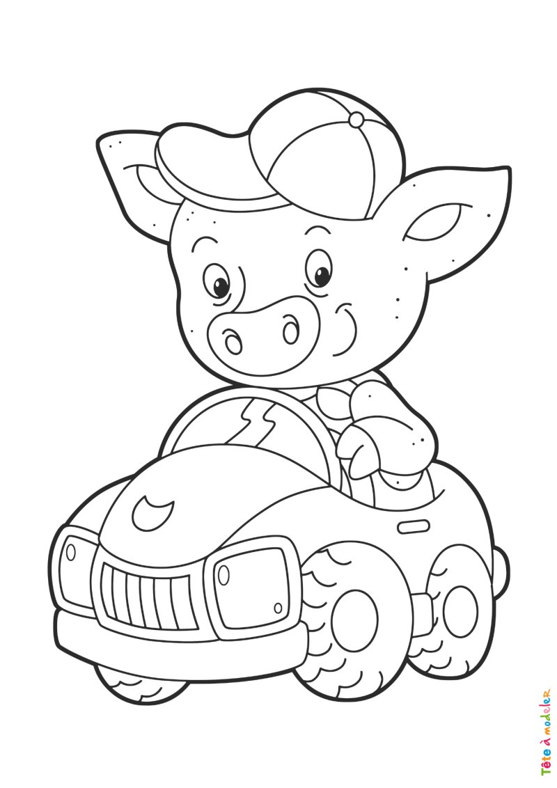 Coloriage cochon #08