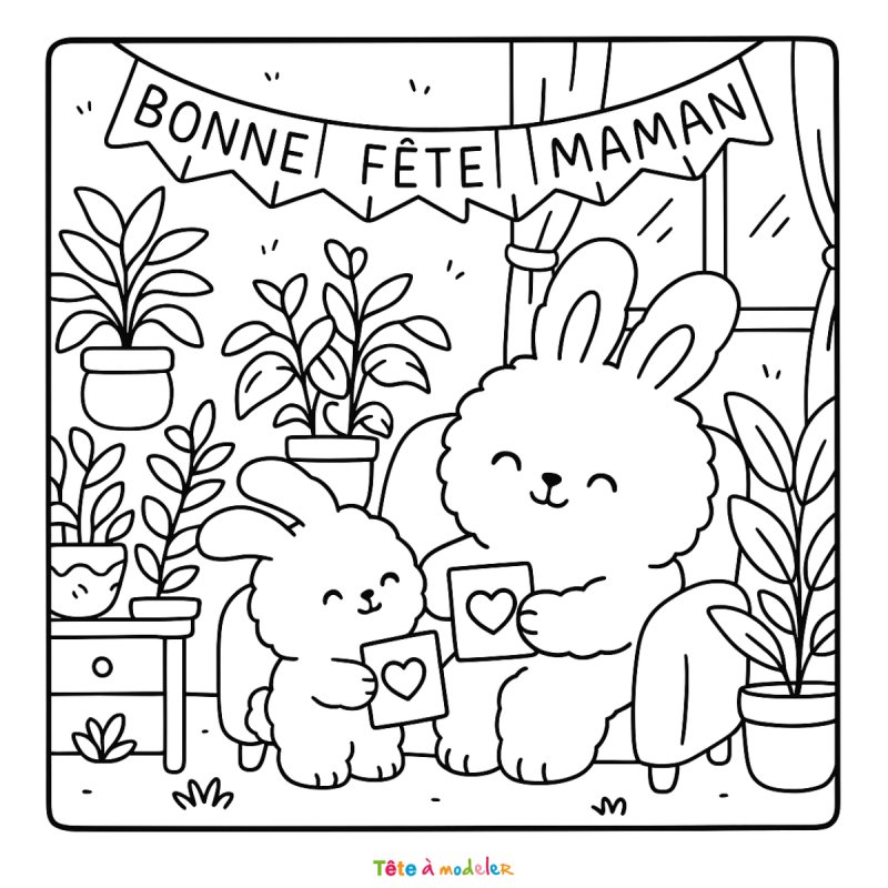 Coloriage Coco Wyo : bonne fête maman