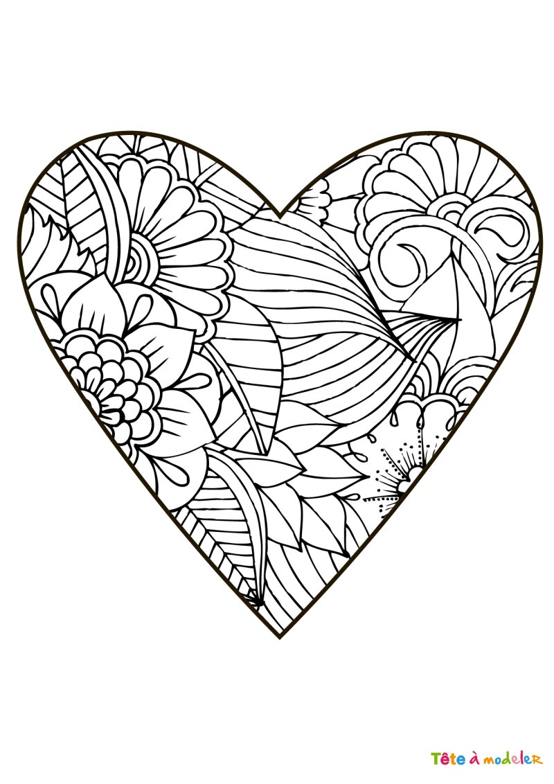 Coloriage Coeur #07