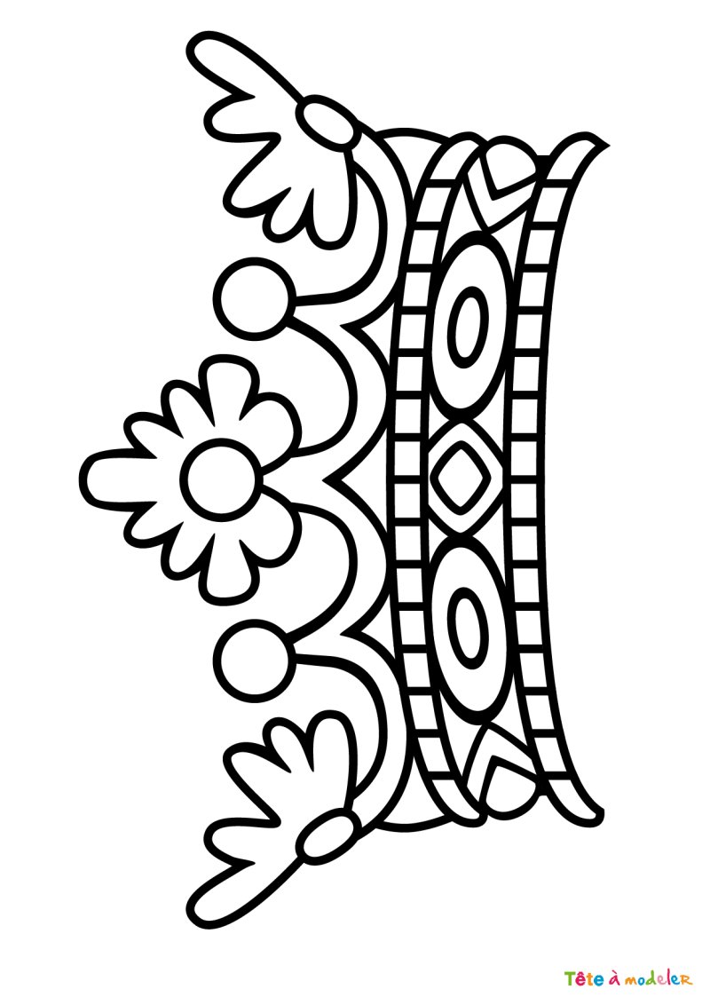 Coloriage d'une couronne facile