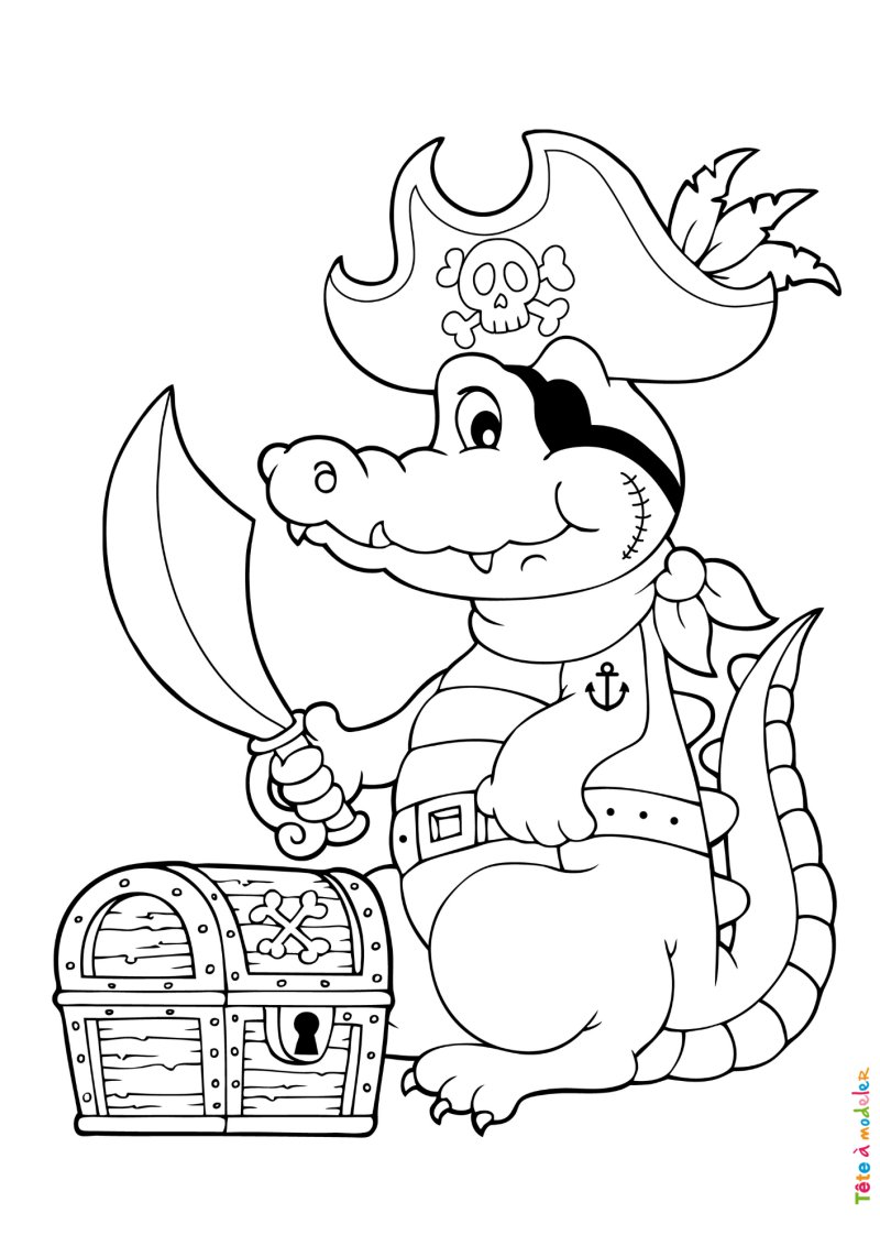 Coloriage crocodile #06