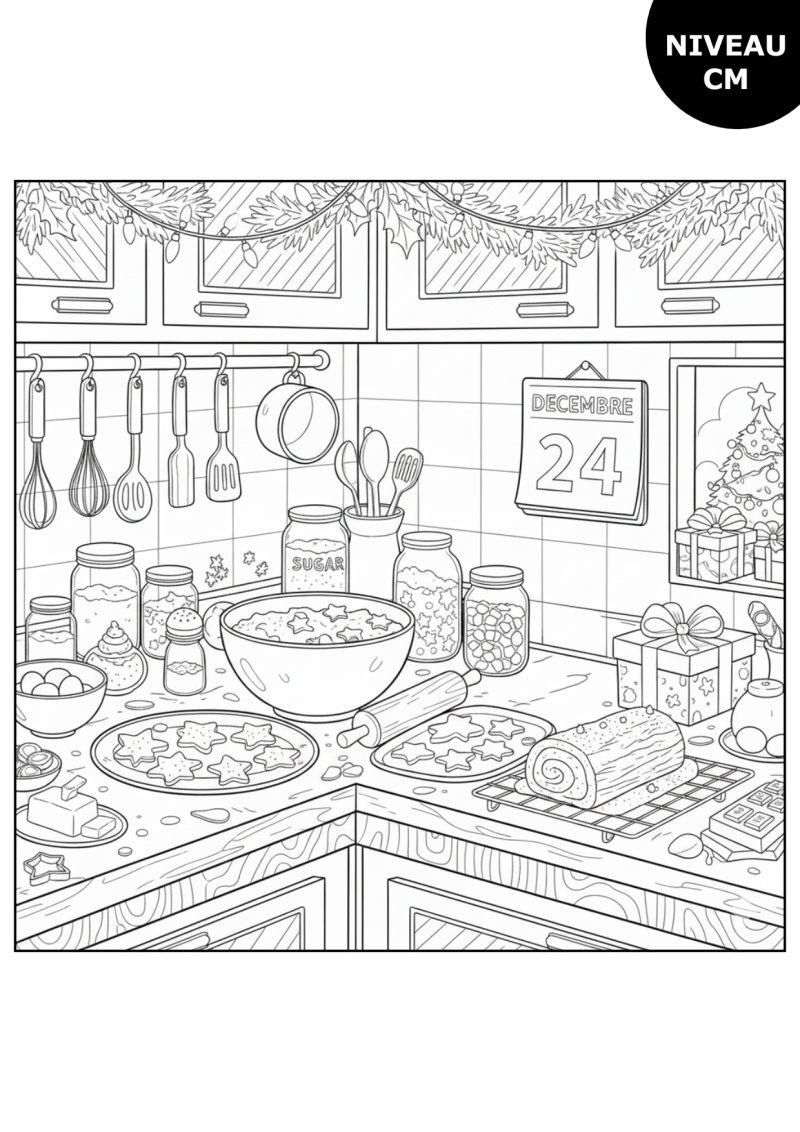 Coloriage cuisine de Noël