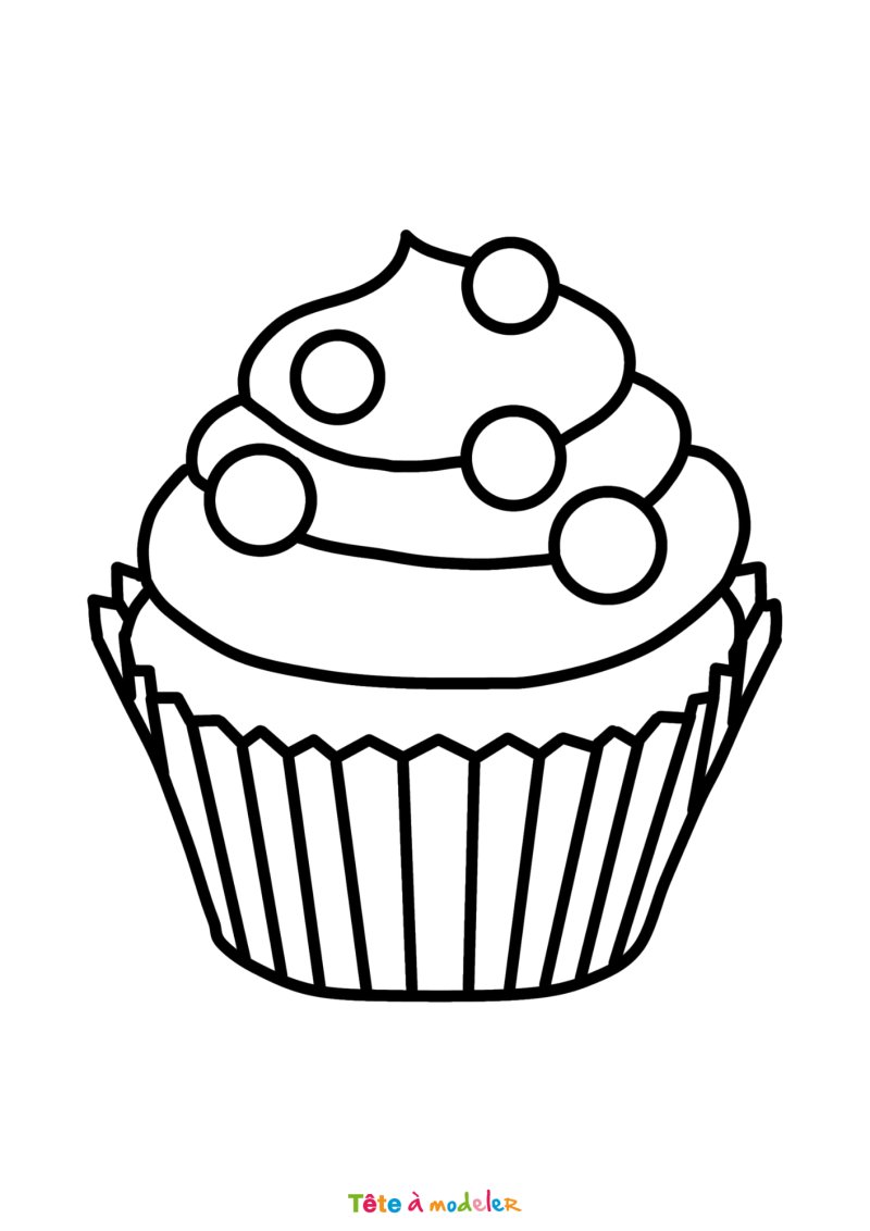 Coloriage cupcake à imprimer