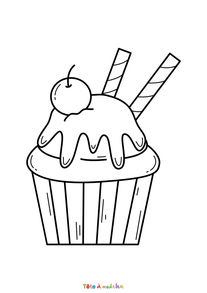 Coloriage cupcake délicieux