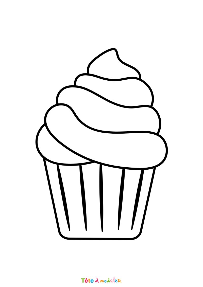 Coloriage cupcake facile