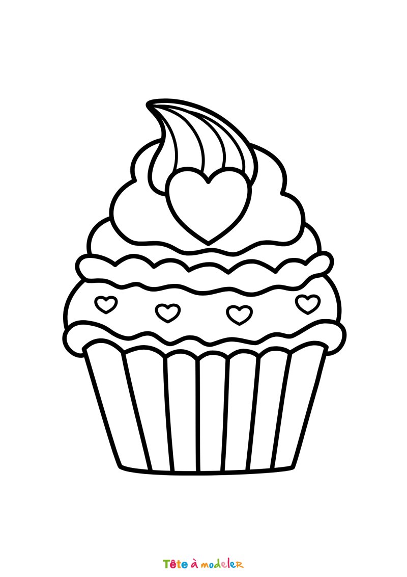 Coloriage cupcake rapide