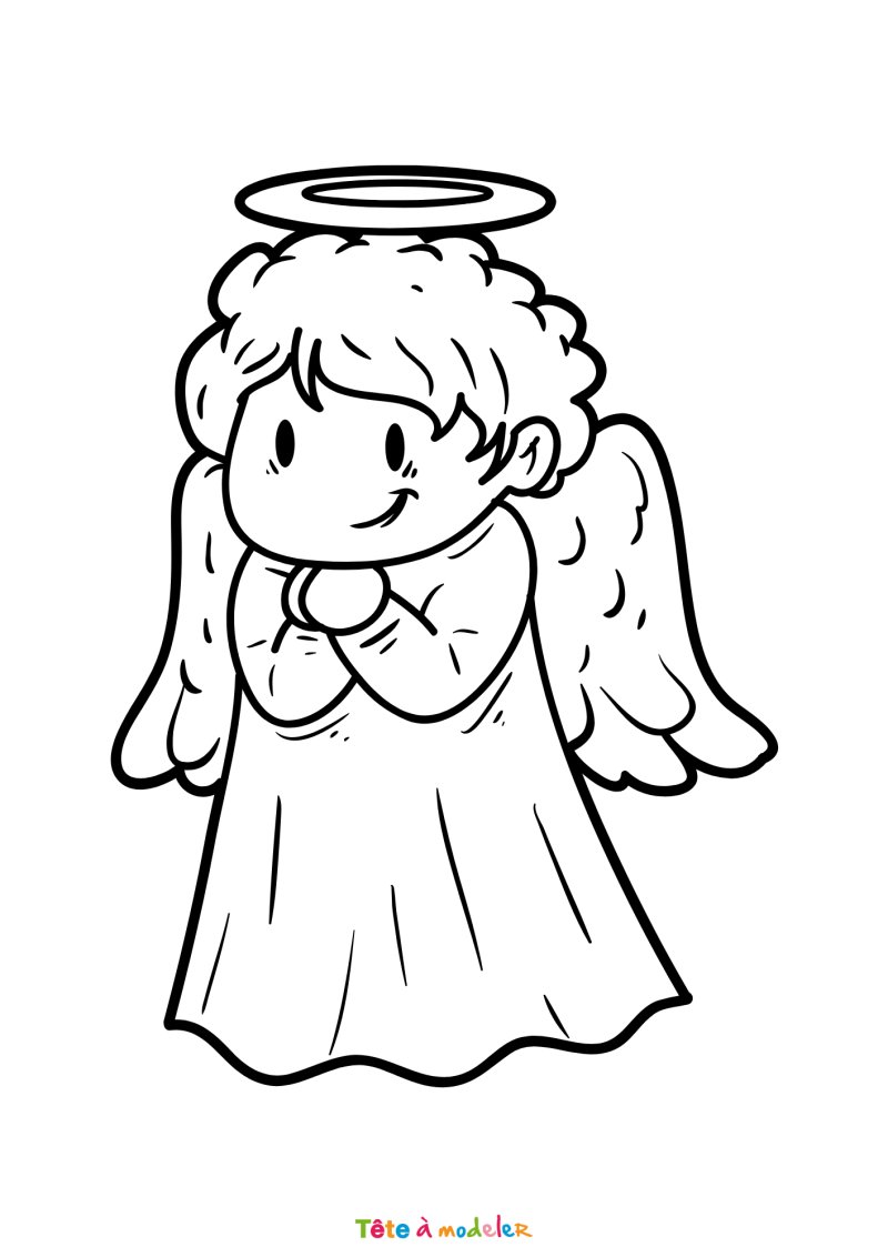 Le coloriage d'un ange facile à imprimer