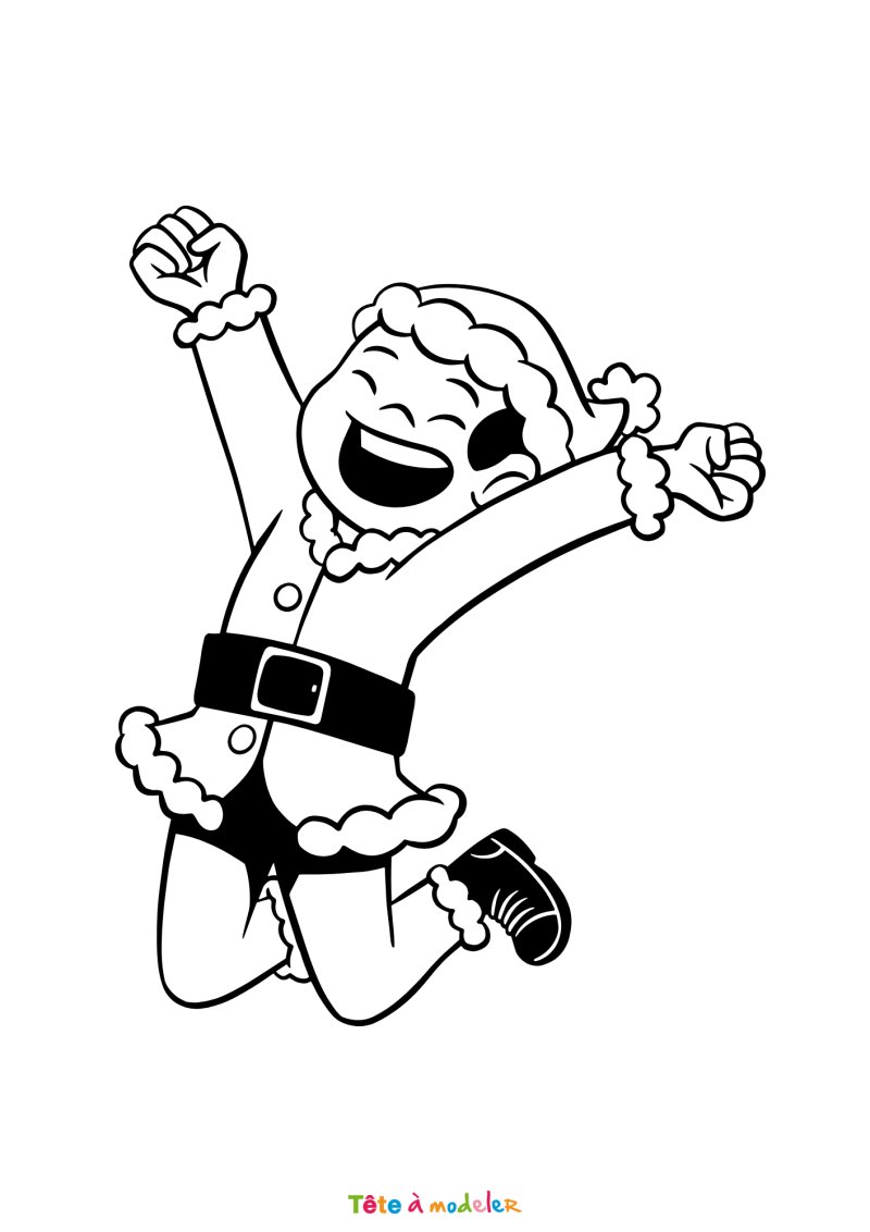 Le coloriage d'un garçon déguisé en lutin à imprimer
