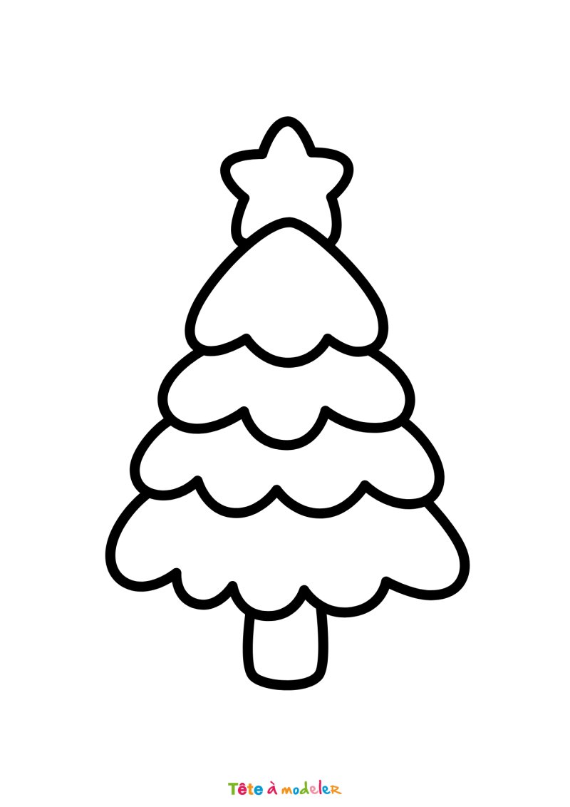 Le coloriage d'un sapin de Noël à télécharger