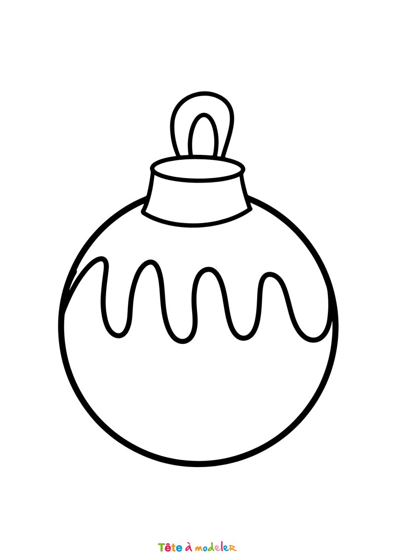 Le coloriage d'une boule de Noël à télécharger