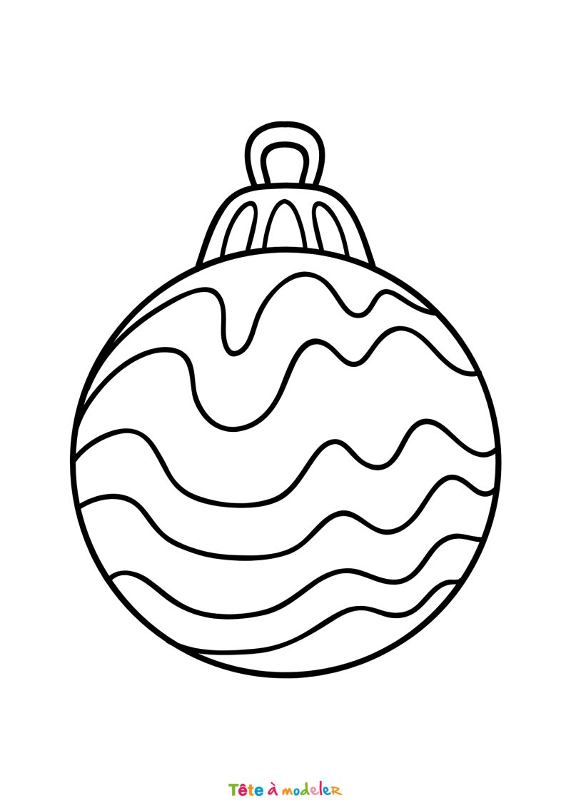 Le coloriage d'une boule de Noël en PDF à imprimer