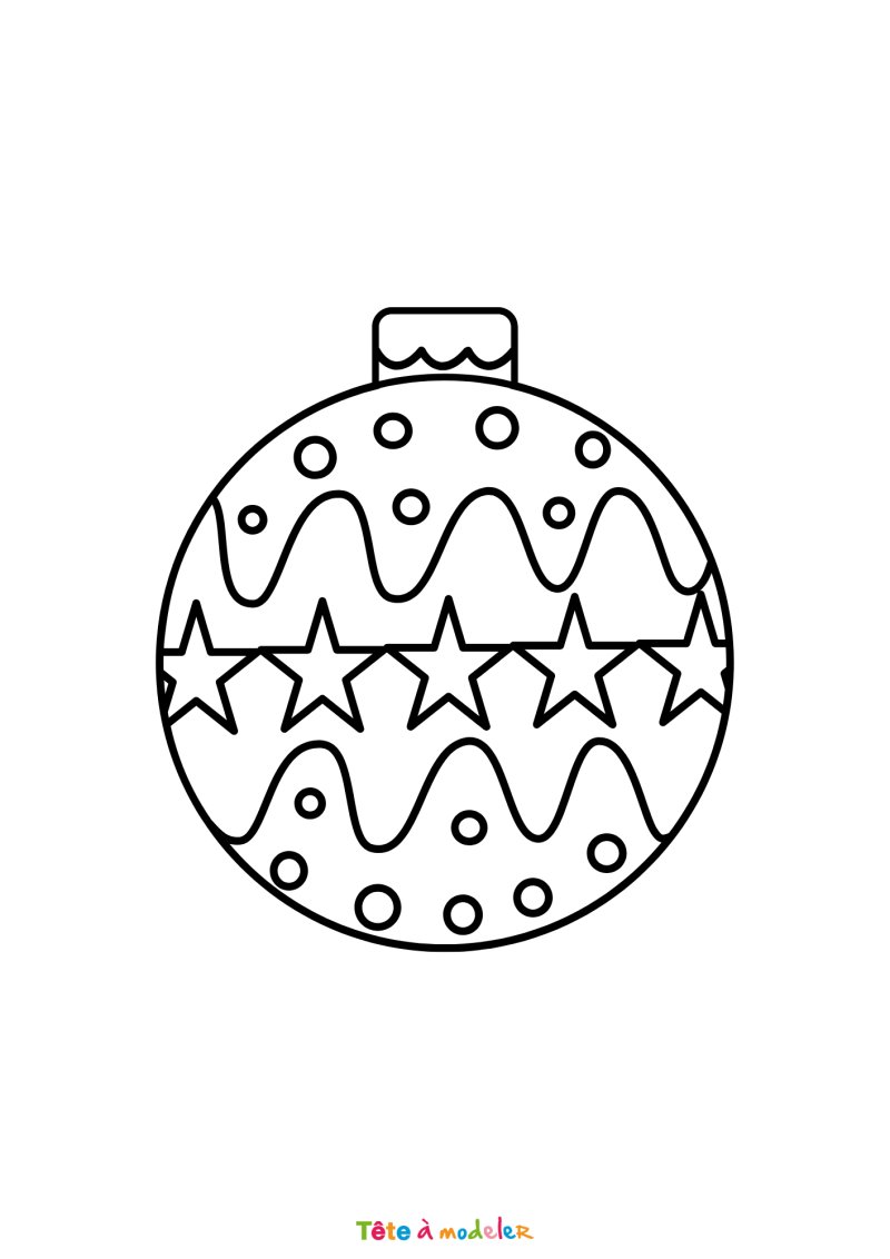 Le coloriage d'une boule de Noël facile à imprimer