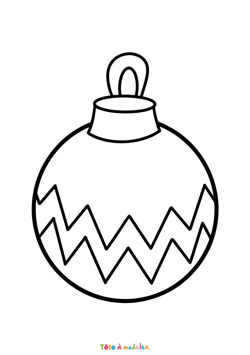 Le coloriage d'une boule de Noël gratuit à imprimer