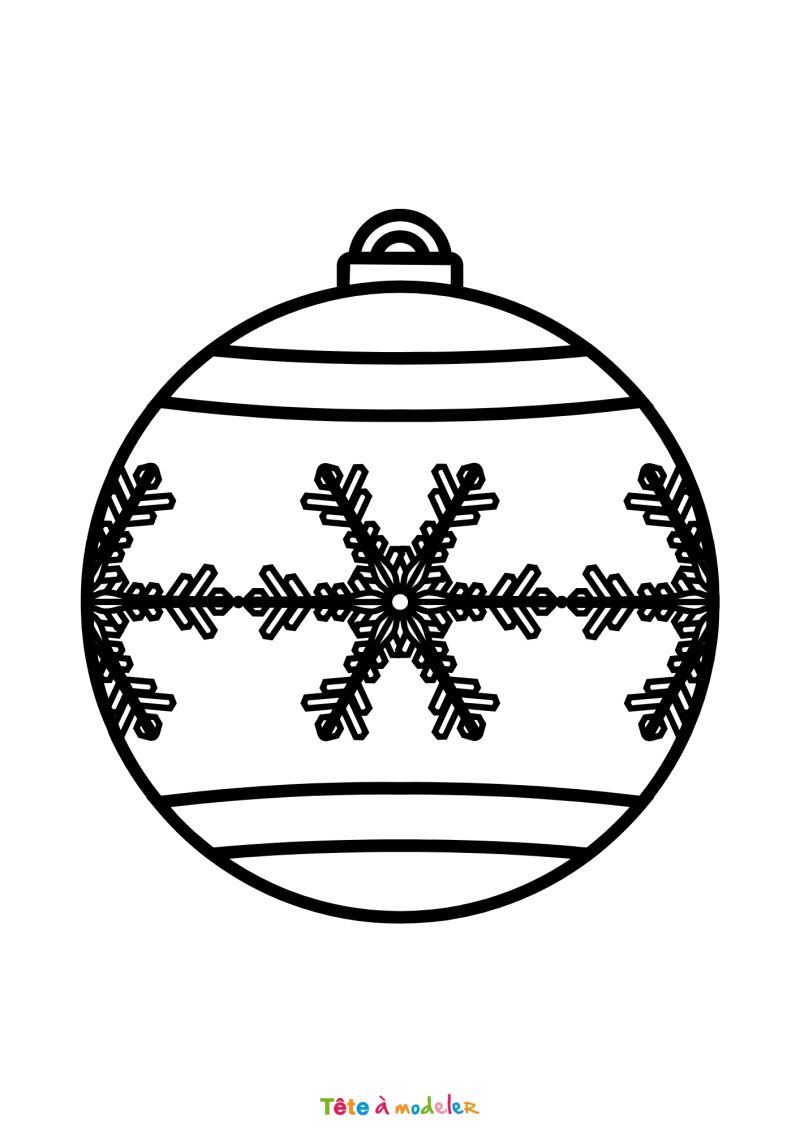 Le coloriage d'une boule de Noël mandala à imprimer