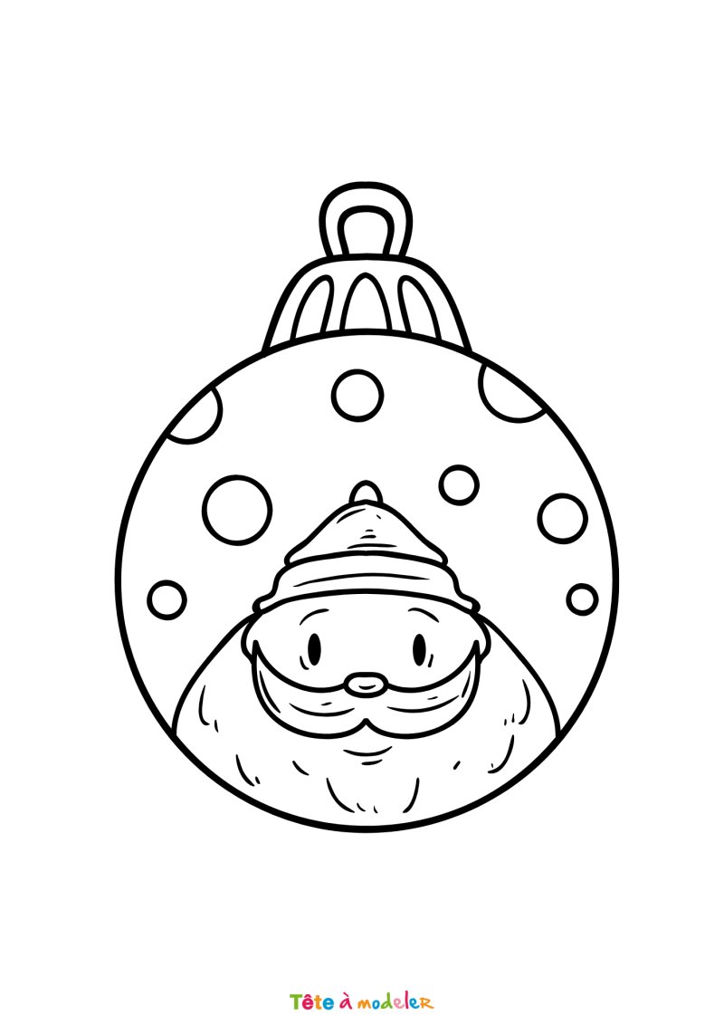 Le coloriage d'une boule de Noël mignon à imprimer