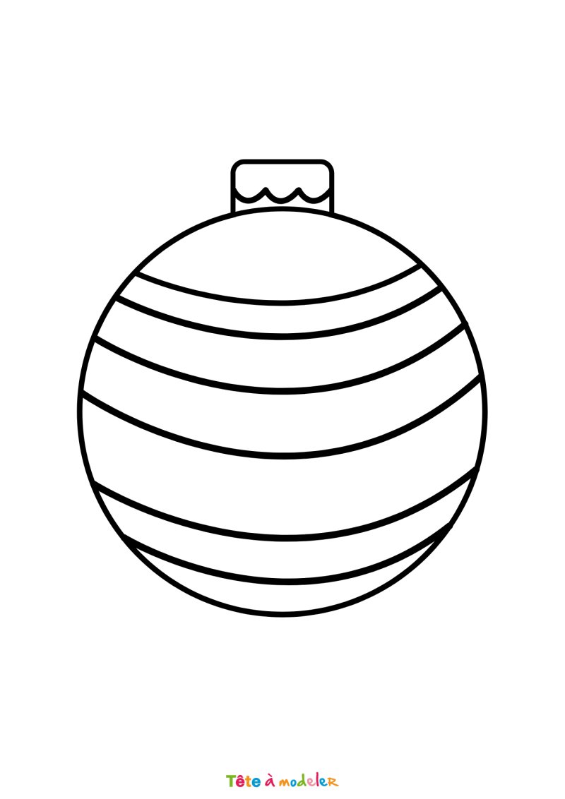 Le coloriage d'une boule de Noël pour enfant à imprimer