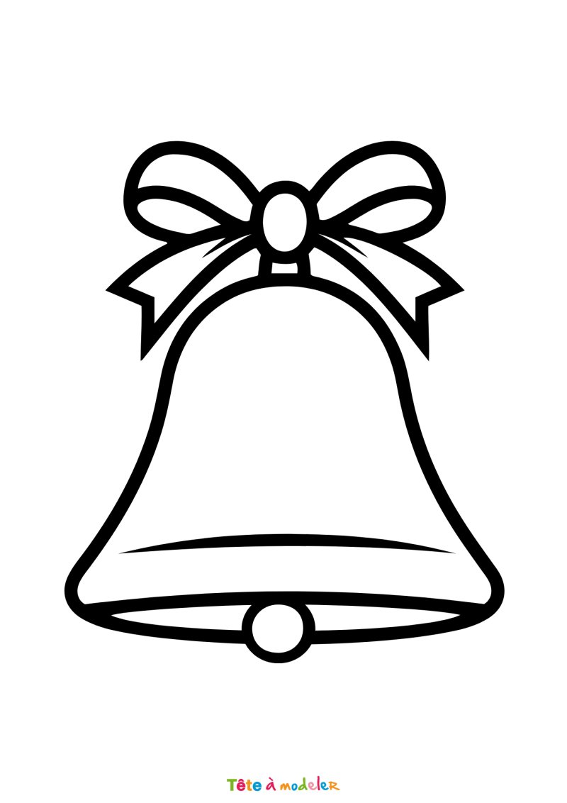Le coloriage d'une cloche de Noël à imprimer