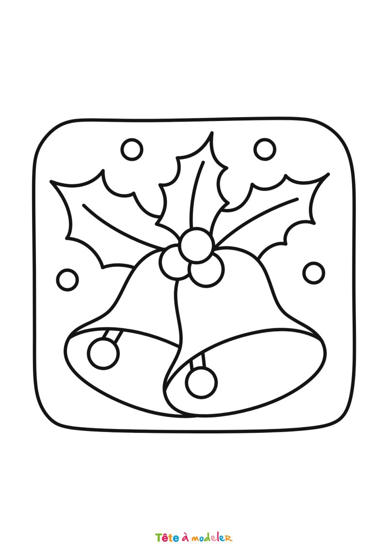 Le coloriage d'une cloche de Noël rapide à imprimer