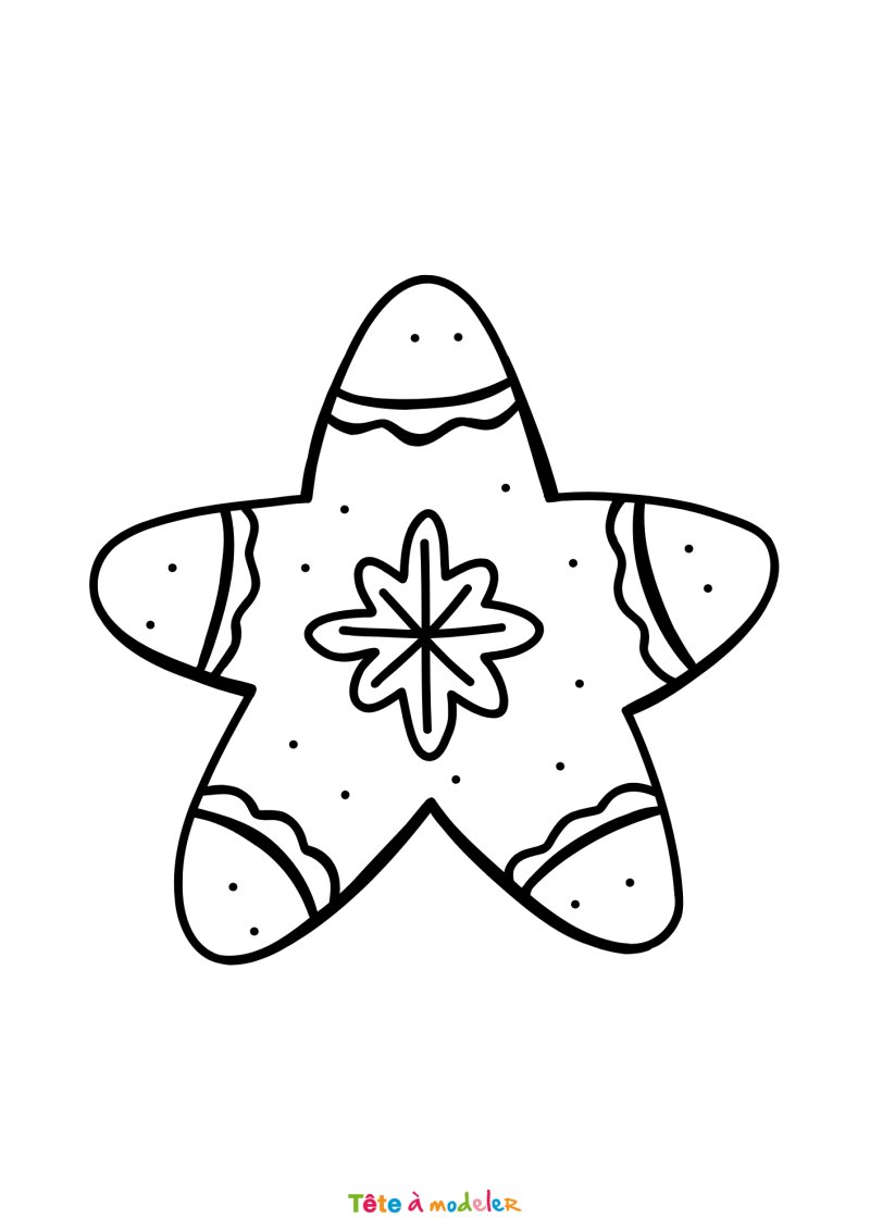 Le coloriage d'une étoile de Noël facile à imprimer