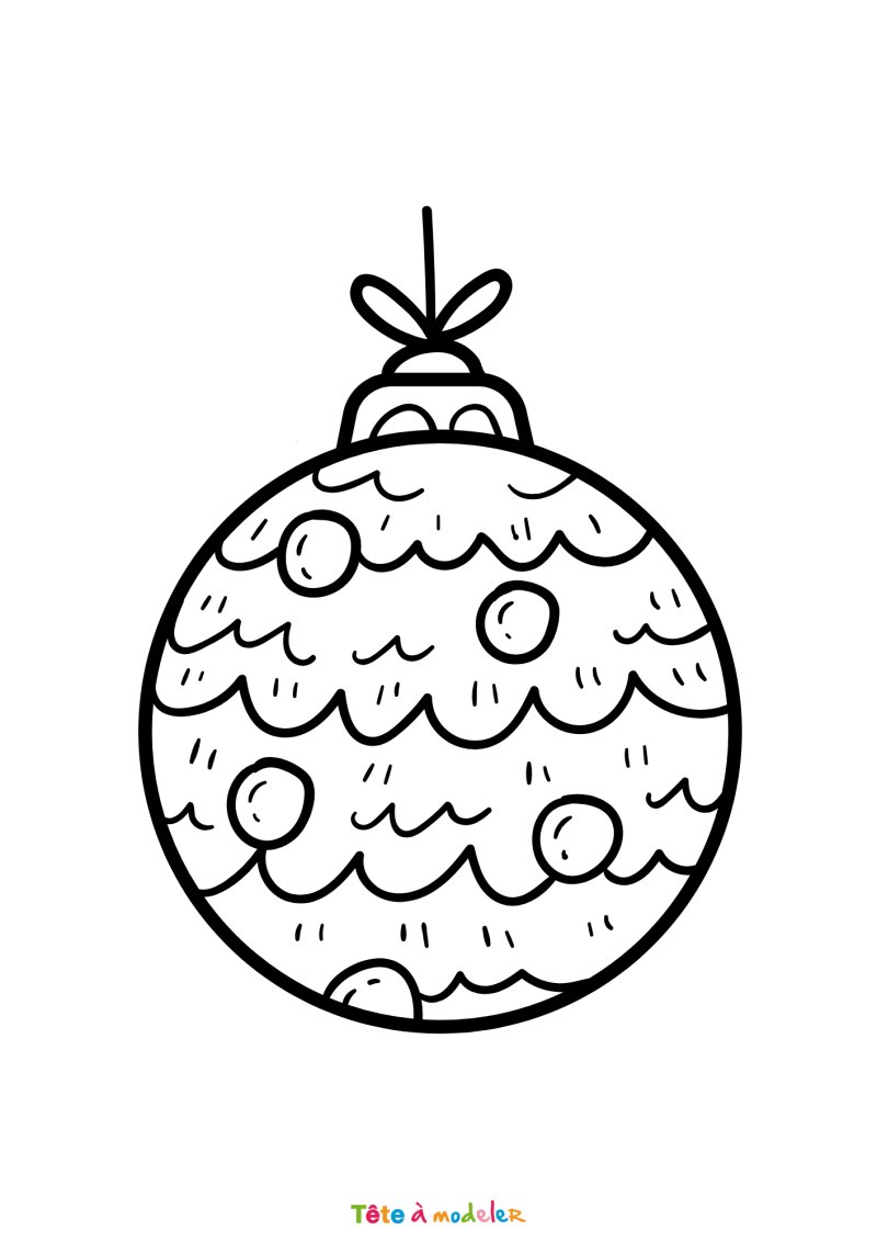 Le coloriage d'une jolie boule de Noël à imprimer