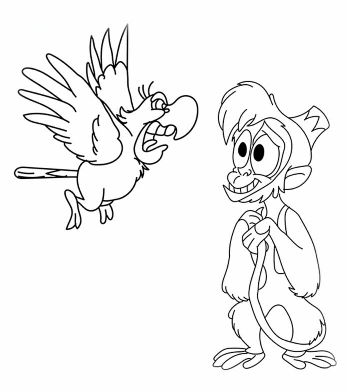 Coloriage d'Abu et Iago