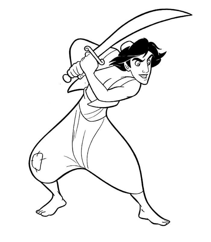 Coloriage d'Aladdin à imprimer