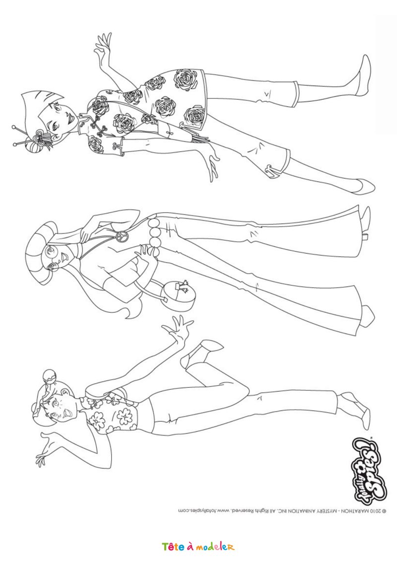 Coloriage d'Alex, Clover et Sam