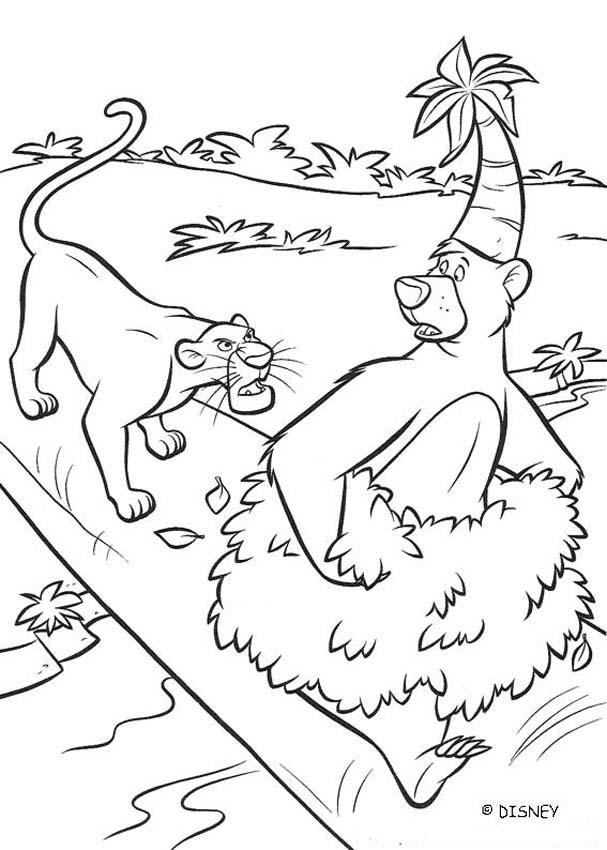 Coloriage de Baloo et Bagheera 
