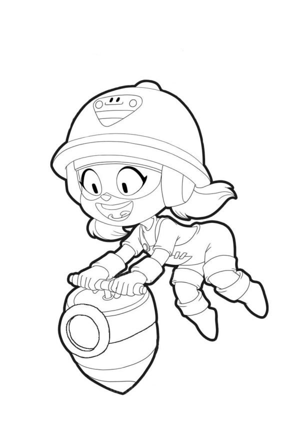 Coloriage de Bea de Brawl Stars