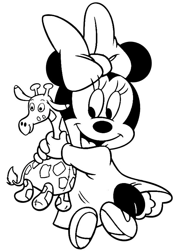Coloriage de bébé Minnie 