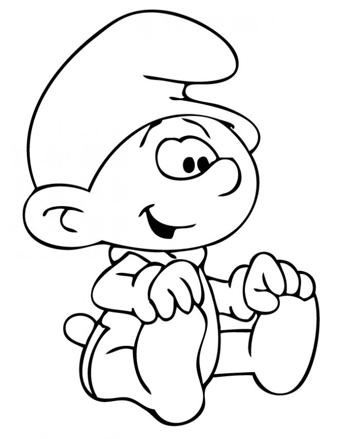 Coloriage de bébé Schtroumpf