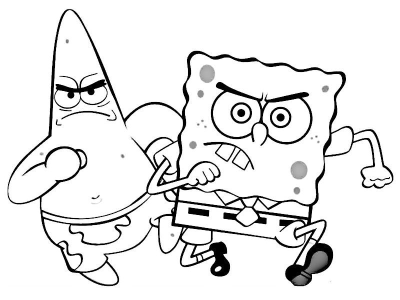 Coloriage de Bob l'éponge et Patrick