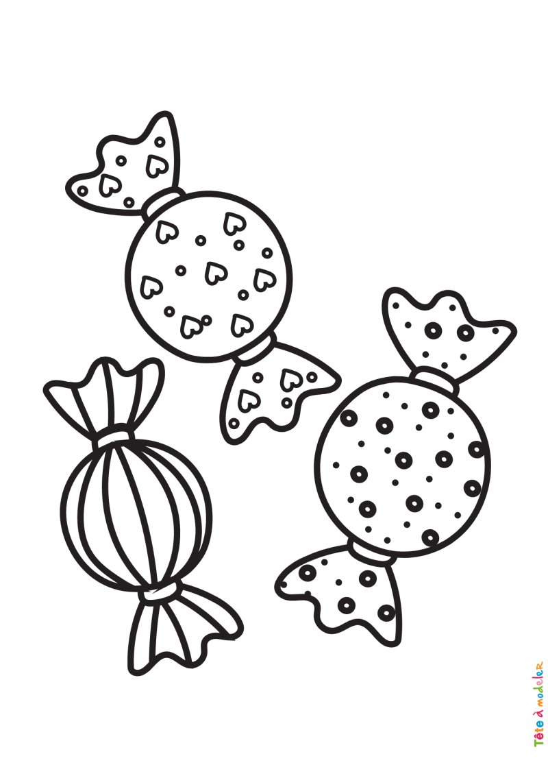 Coloriage de bonbons avec des motifs