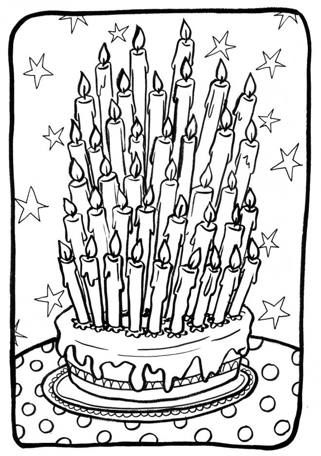 Coloriage de bougies d'anniversaire