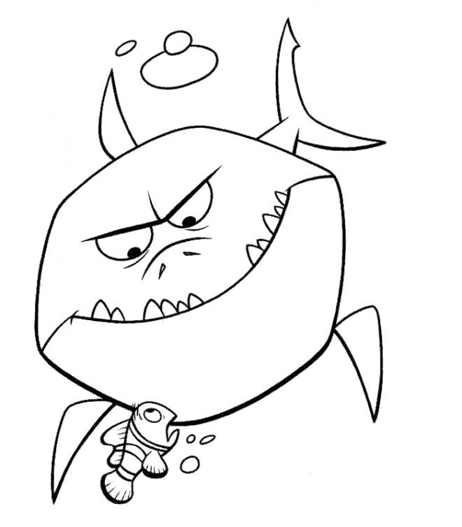 Coloriage de Bruce, le requin de Némo